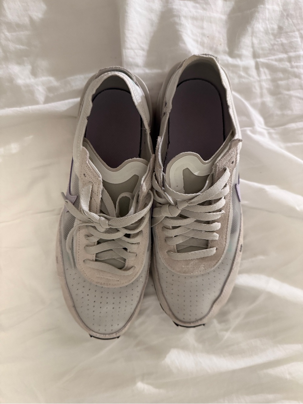 Nike Women's Light Gray and Lavender Running Sneaker - Picture 2 of 7